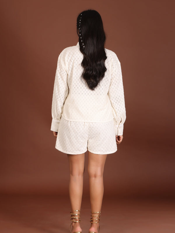 Dezal cotton Schiffli co ord - Jiraazi