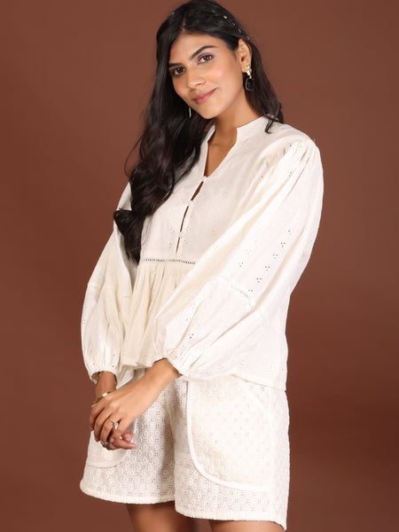 Sandy Schiffli Top - Jiraazi