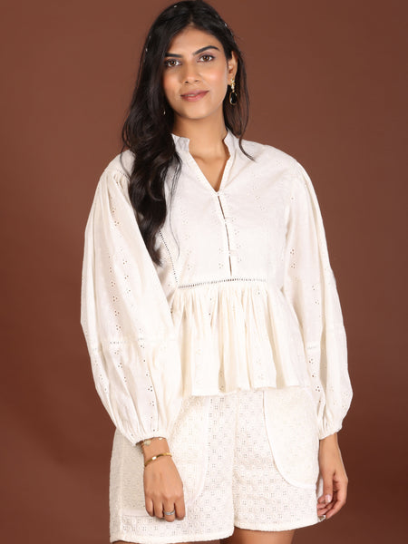 Sandy Schiffli Top - Jiraazi