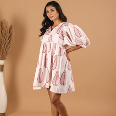 Handblock print Cotton Dress - Jiraazi