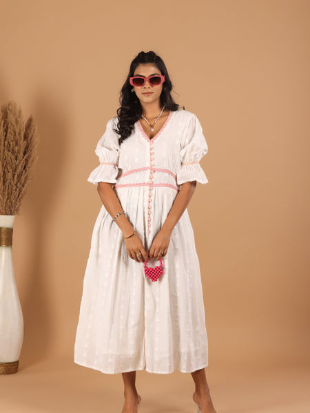 Bibi Cotton Lurex Midi Dress - Jiraazi