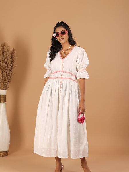 Bibi Cotton Lurex Midi Dress - Jiraazi
