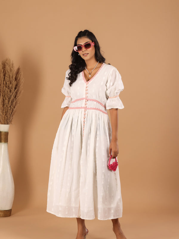 Bibi Cotton Lurex Midi Dress - Jiraazi