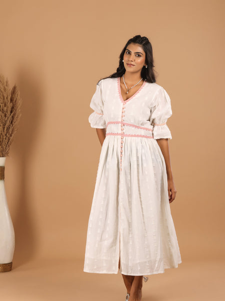 Bibi Cotton Lurex Midi Dress - Jiraazi