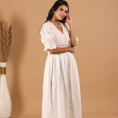 Bibi Cotton Lurex Midi Dress - Jiraazi