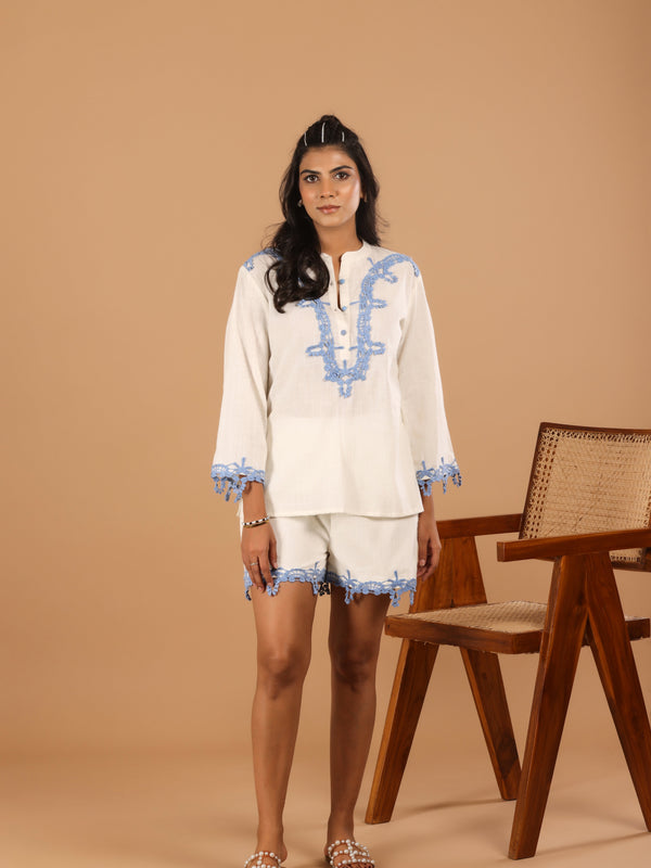 Dusty Off white Cotton Top - Jiraazi