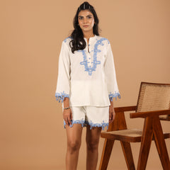 Dusty Off white Cotton Co ord - Jiraazi