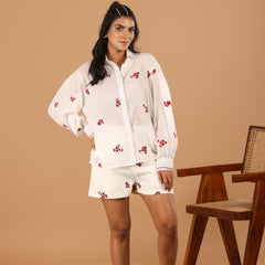 Floral Cotton Mul Shirt - Jiraazi