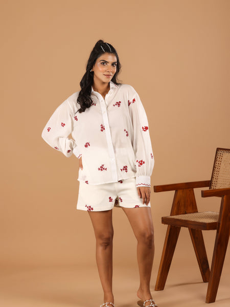 Floral Cotton Mul Shirt - Jiraazi