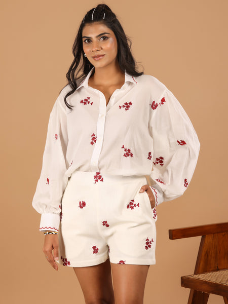 Floral Cotton Mul Shirt - Jiraazi