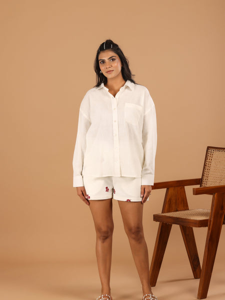 Basic Off white Cotton Shirt - Jiraazi