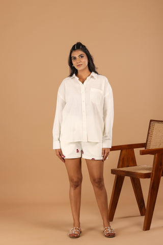 Basic Off white Cotton Shirt