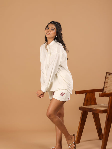 Basic Off white Cotton Shirt - Jiraazi