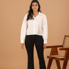 Daisy Cotton Crop Shirt - Jiraazi