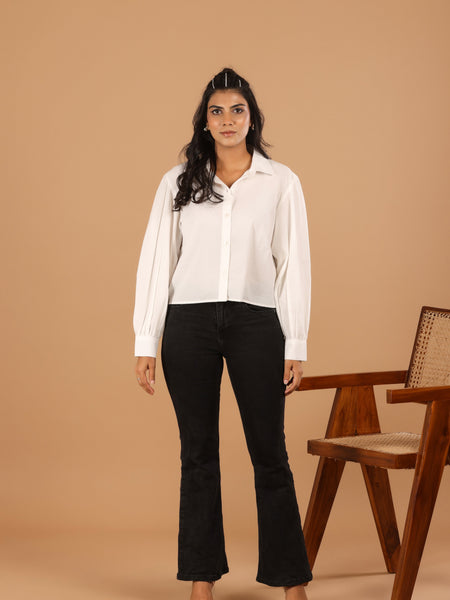 Daisy Cotton Crop Shirt - Jiraazi