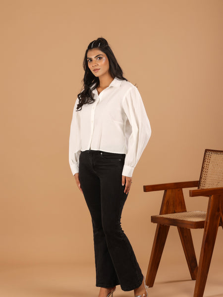Daisy Cotton Crop Shirt - Jiraazi
