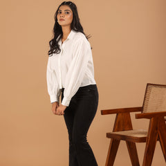 Daisy Cotton Crop Shirt - Jiraazi