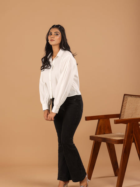 Daisy Cotton Crop Shirt - Jiraazi