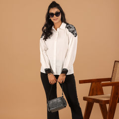 Lace Detail Cotton Shirt - Jiraazi