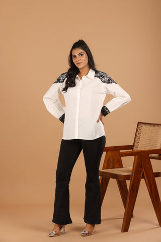 Lace Detail Cotton Shirt