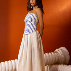 Blue Stripes Corset Top