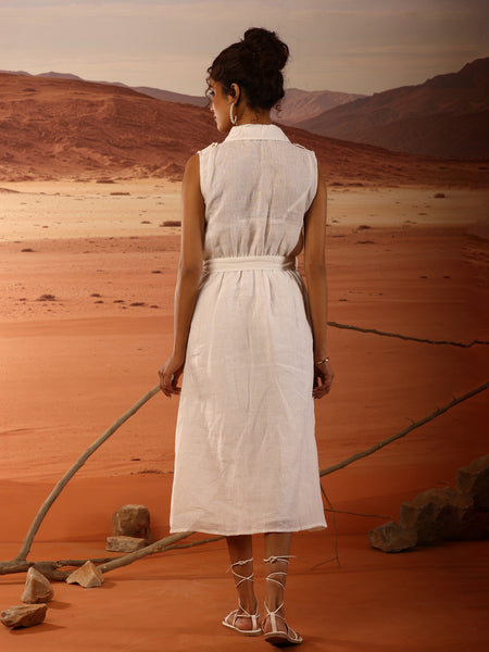 Linen Jacket Midi Dress