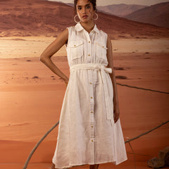 Linen Jacket Midi Dress
