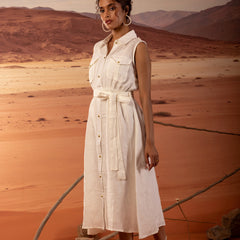 Linen Jacket Midi Dress