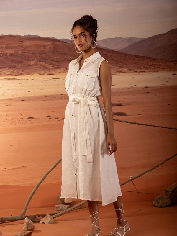 Linen Jacket Midi Dress