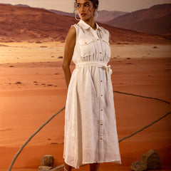 Linen Jacket Midi Dress