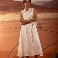 Linen Jacket Midi Dress