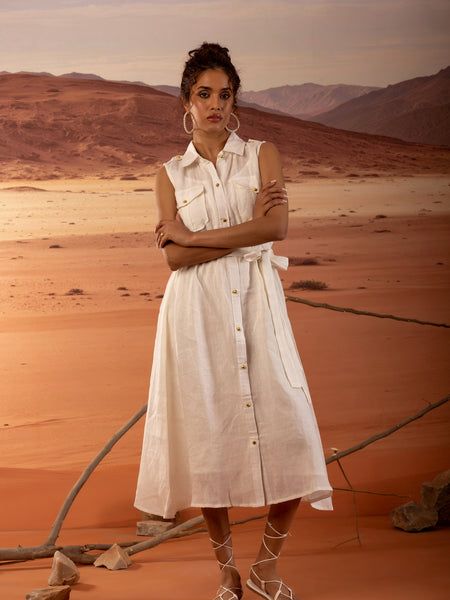 Linen Jacket Midi Dress