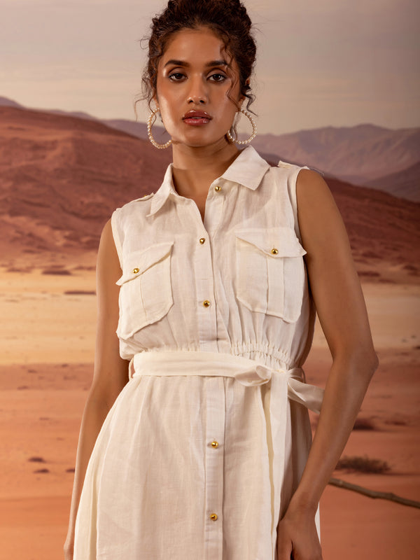 Linen Jacket Midi Dress