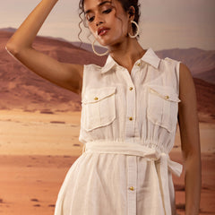Linen Jacket Midi Dress
