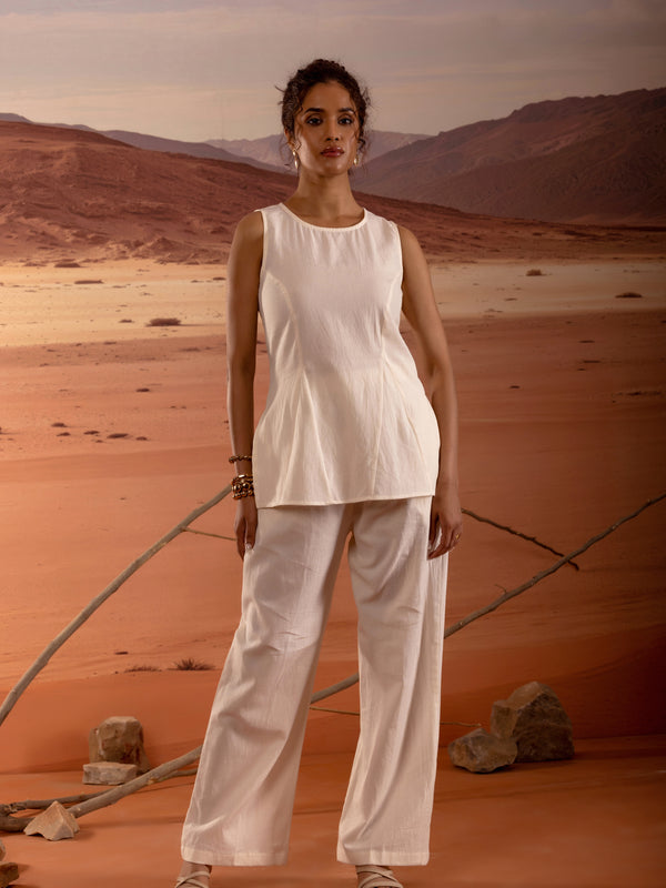 Cotton Flax Sleeveless Top