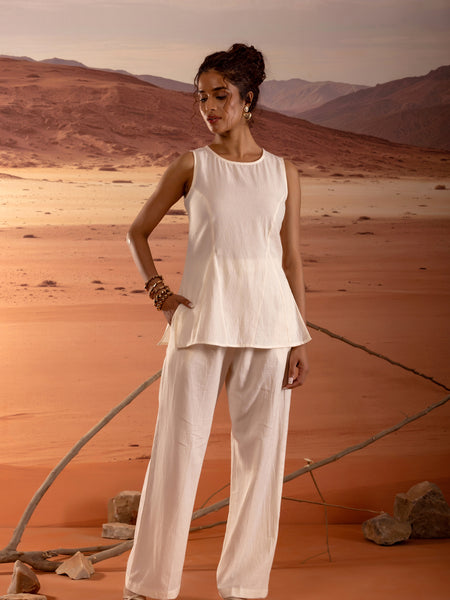 Cotton Flax Sleeveless Co Ord