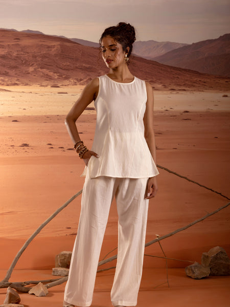 Cotton Flax Sleeveless Top