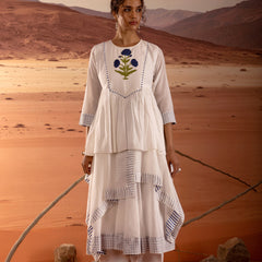 Asymmetrical Layered Handblock Print Kurta