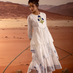 Asymmetrical Layered Handblock Print Kurta
