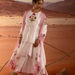 Asymmetrical Layered Handblock Print Kurta
