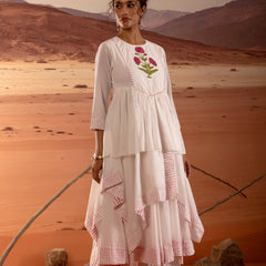 Asymmetrical Layered Handblock Print Kurta