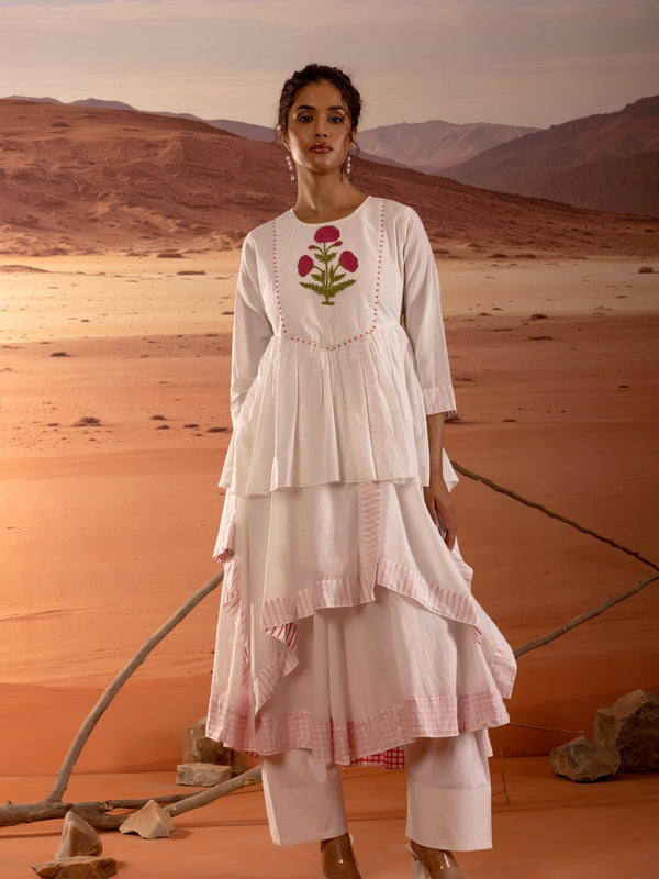 Asymmetrical Layered Handblock Print Kurta