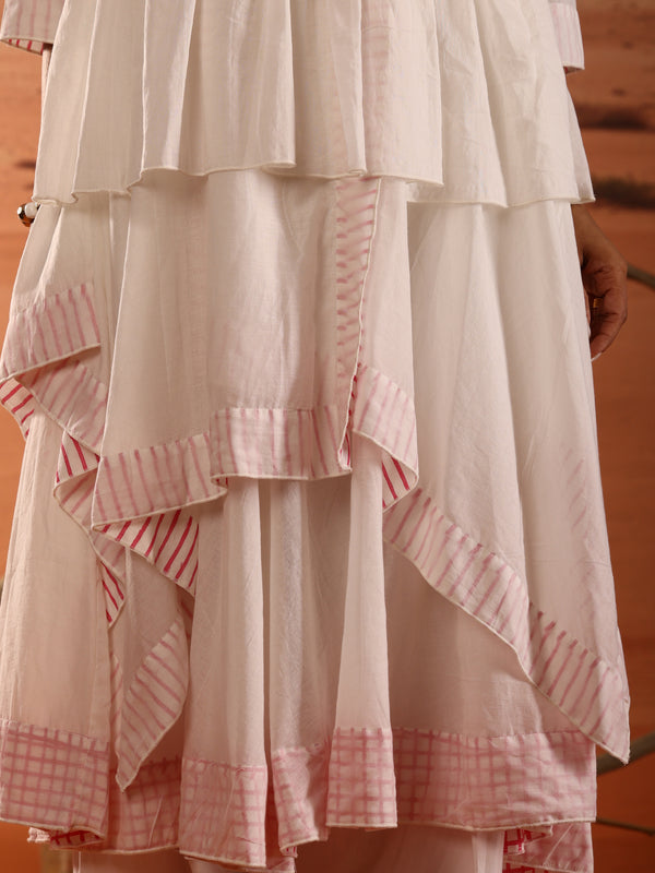 Asymmetrical Layered Handblock Print Kurta