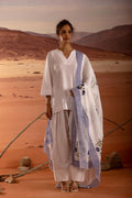 V-Neck Straight Kurta with Lace Detail