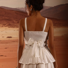 Cotton Smocked Peplum Top