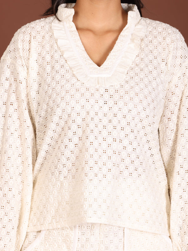 Dezal cotton Schiffli co ord - Jiraazi