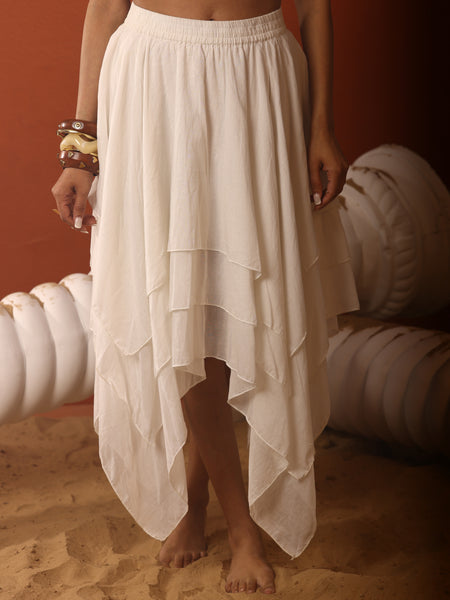 Multi Layer Asymmetrical Mul Skirt