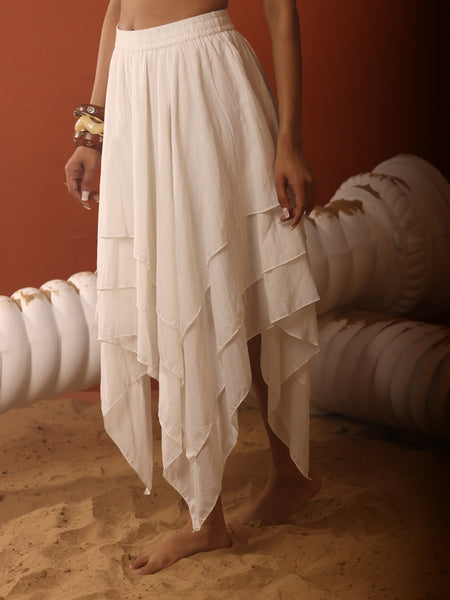 Multi Layer Asymmetrical Mul Skirt