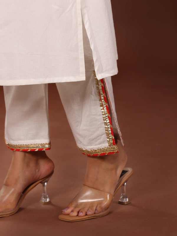 Niqhat Gota Cotton Suit set - Jiraazi