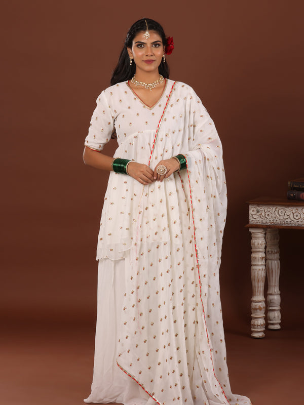 Niqhat Georgette Gharara suit set - Jiraazi